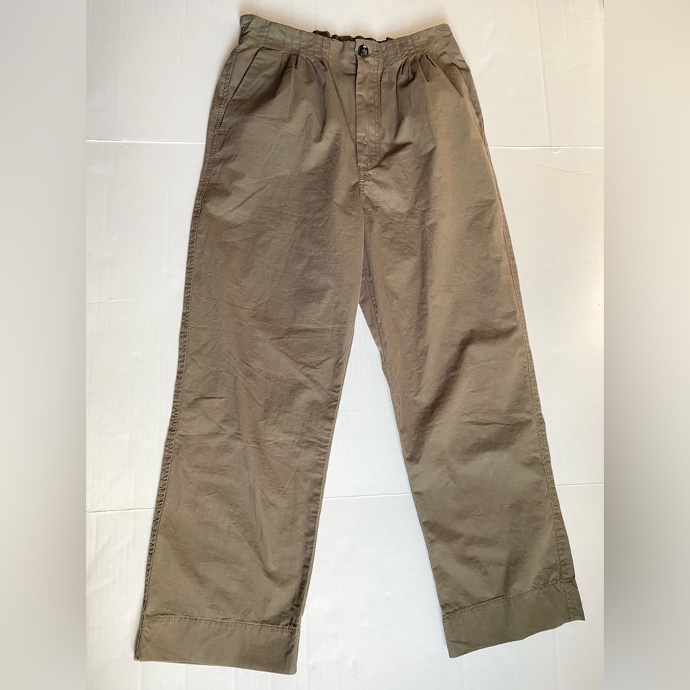 Easel Los Angeles Pleated Waist Wide Leg Pants Khaki Size M Excellent Condition